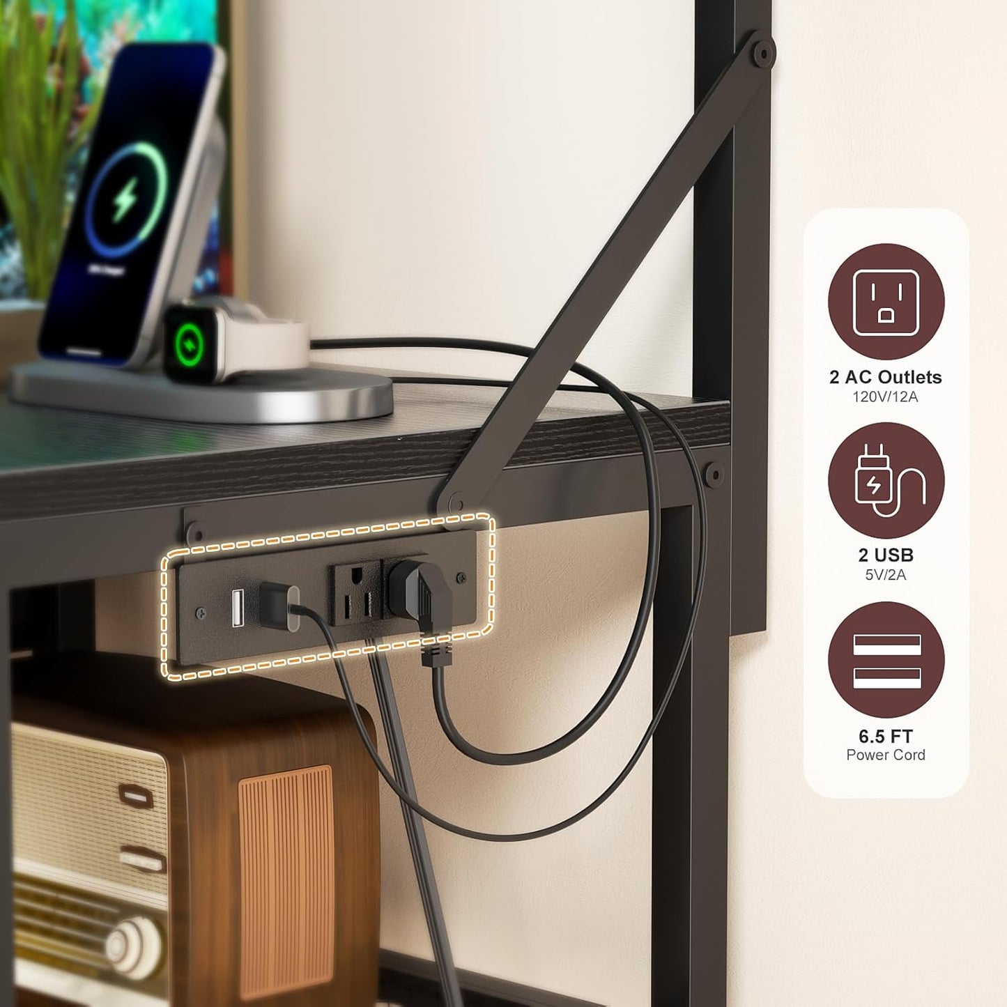20-29G Aquarium Stand with Power Outlet & Adjustable Shelves | 400LB Capacity