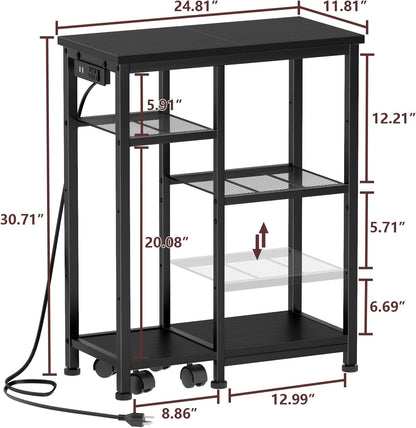 3-Tier Aquarium Stand with Power Outlet - 200LBS Rolling, 10-20 Gal, Terrarium/Reptile