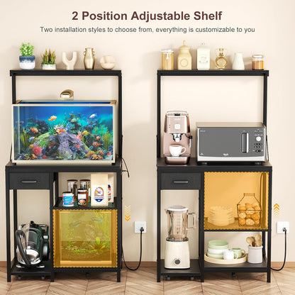 20-29G Aquarium Stand with Power Outlet & Adjustable Shelves | 400LB Capacity